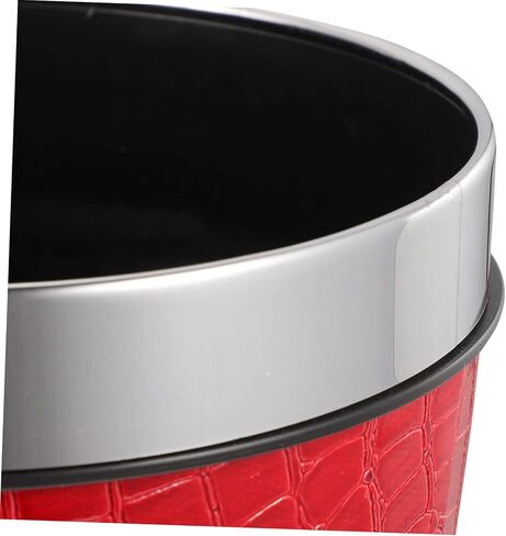Vintage Chinese Trash Can, 1.0L Capacity, Red Leather and Plastic Material, 1970s Style in Saudi Arabia