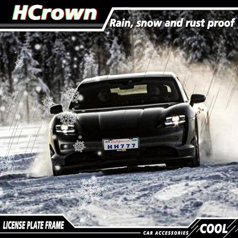 2Pcs Carbon Fiber Pattern License Plate Frame, Funny License Plate Frame, 2Holes Black Aluminum Alloy License Plate Frame with Caps and Screws, Universal License Plate Holders Car Accessories(Follow) in Saudi Arabia