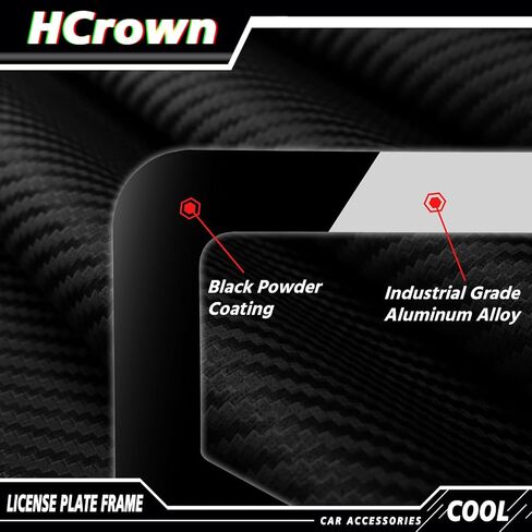 2Pcs Carbon Fiber Pattern License Plate Frame, Funny License Plate Frame, 2Holes Black Aluminum Alloy License Plate Frame with Caps and Screws, Universal License Plate Holders Car Accessories(Follow) in Saudi Arabia