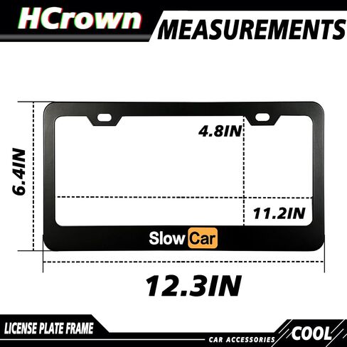 2Pcs Carbon Fiber Pattern License Plate Frame, Funny License Plate Frame, 2Holes Black Aluminum Alloy License Plate Frame with Caps and Screws, Universal License Plate Holders Car Accessories(Follow) in Saudi Arabia