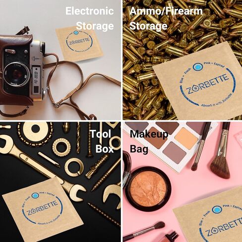 ZORBETTE 8 Pack - رقاقة جافة مجففة للتخزين - التحكم في الرطوبة والرطوبة 3 مرات أكثر من جل السيليكا. مجفف من الدرجة الغذائية للأدوات المنزلية القابلة للتلف، والوثائق، والخزائن، والإلكترونيات، والكاميرات.. in Kuwait