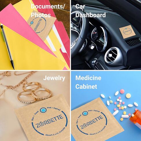 ZORBETTE 8 Pack - رقاقة جافة مجففة للتخزين - التحكم في الرطوبة والرطوبة 3 مرات أكثر من جل السيليكا. مجفف من الدرجة الغذائية للأدوات المنزلية القابلة للتلف، والوثائق، والخزائن، والإلكترونيات، والكاميرات.. in Kuwait