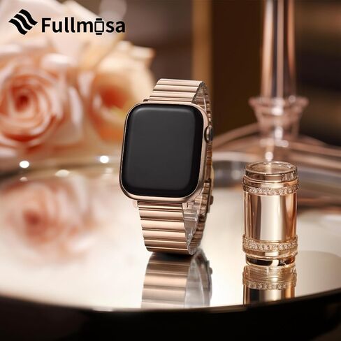 Fullmosa Compatible Apple Watch Metal Bands 49mm 45mm 44mm 42mm 41mm 40mm 38mm, Stainless Steel iWatch Band Men Women for Apple Watch Series Ultra 9 8 7 6 5 4 3 2 1 SE in Saudi Arabia