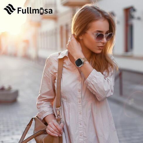 Fullmosa Compatible Apple Watch Metal Bands 49mm 45mm 44mm 42mm 41mm 40mm 38mm, Stainless Steel iWatch Band Men Women for Apple Watch Series Ultra 9 8 7 6 5 4 3 2 1 SE in Saudi Arabia