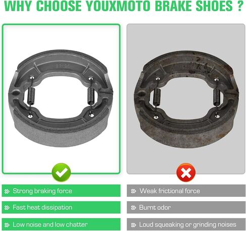 Youxmoto Front Rear Brake Shoes Pads for Yamaha Dirt TTR225 TT-R225 1999-2004/ RT180 1993-1997/ XT350 1991-2000 Drum Brake Shoes in Saudi Arabia