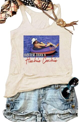 Hotter Than A Hoochie Coochie Graphic Summer Music Concert Chris Vintage Sexy Tank Tops for Women Cute Funny Friend Camis in Saudi Arabia