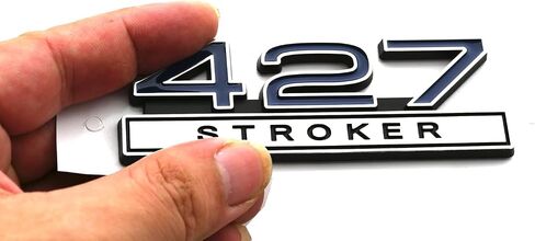 1pc 427 Stroker 7.0 Liter Engine Emblems Badge 3D Decals Stickers Cars Trucks (Chrome Blue) in Saudi Arabia