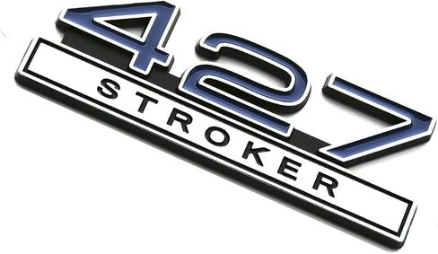 1pc 427 Stroker 7.0 Liter Engine Emblems Badge 3D Decals Stickers Cars Trucks (Chrome Blue) in Saudi Arabia