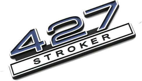 1pc 427 Stroker 7.0 Liter Engine Emblems Badge 3D Decals Stickers Cars Trucks (Chrome Blue) in Saudi Arabia