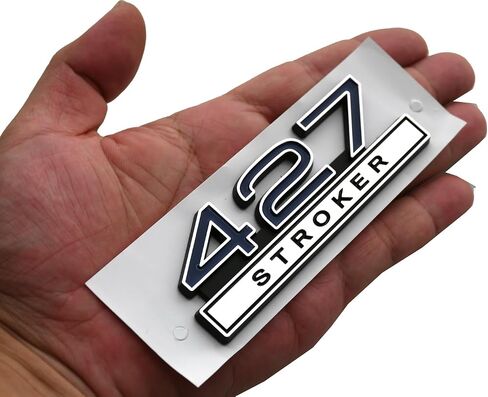 1pc 427 Stroker 7.0 Liter Engine Emblems Badge 3D Decals Stickers Cars Trucks (Chrome Blue) in Saudi Arabia