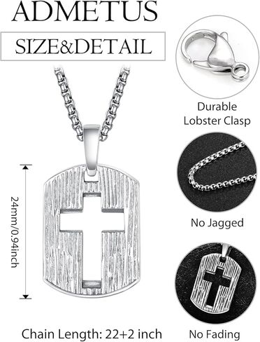 الصليب علامة الكلب قلادة للرجال فضة الرجال الصليب قلادة الصليب قلادة للرجال الصليب علامة الكلب مجوهرات هدايا للرجال in Kuwait