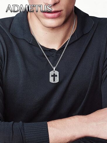 الصليب علامة الكلب قلادة للرجال فضة الرجال الصليب قلادة الصليب قلادة للرجال الصليب علامة الكلب مجوهرات هدايا للرجال in Kuwait