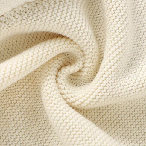 بطانية أمان للأطفال من mimixiong Baby Lovey مصنوعة من القطن المحبوك ناعمة ولطيفة على شكل أرنب آمنة للأولاد والبنات (بيج، 14 × 14 بوصة) in Kuwait