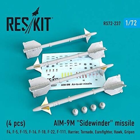 RS72-0237 - 1/72 AIM-9M صاروخ جانبي (4 قطعة) مجموعة نماذج مقياس in Kuwait
