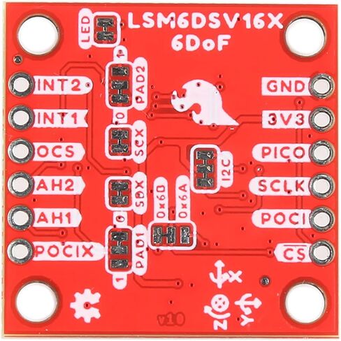 SparkFun 6DoF IMU Breakout - LSM6DSV16X (Qwiic) مقياس تسارع رقمي IMU ذو 6 محاور منخفض الطاقة، جيروسكوب رقمي ثلاثي المحاور، ثلاثي النواة، أبعاد اللوحة: (بوصة) 1.00 × 1.00 in Saudi Arabia