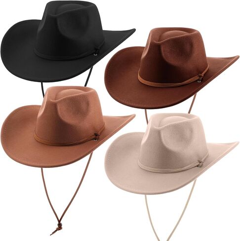 Women Men Retro Wide Brim Western Hat and Bandanas Cowboy Hats Cowgirl Hat Belt Buckle Panama Hat in Saudi Arabia