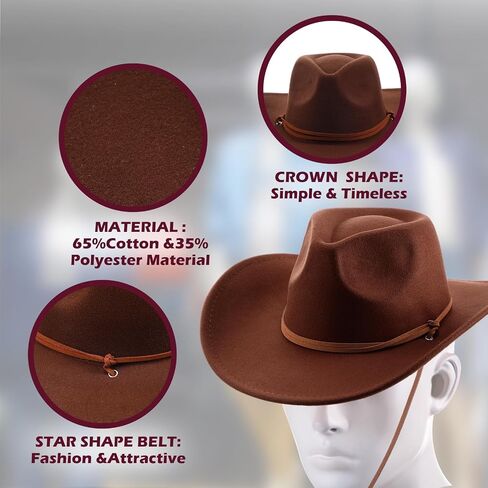 Women Men Retro Wide Brim Western Hat and Bandanas Cowboy Hats Cowgirl Hat Belt Buckle Panama Hat in Saudi Arabia