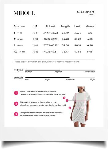 MIHOLL Dresses for Women 2024 Summer Wrap Short Sleeve Mini Ruched Bodycon T Shirt Dress for Casual Sexy in Saudi Arabia