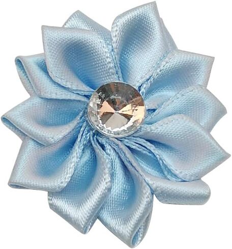 Chenkou Craft 40pcs Satin Ribbon Flower with Pearl Wedding DIY Appliques (White) in Kuwait