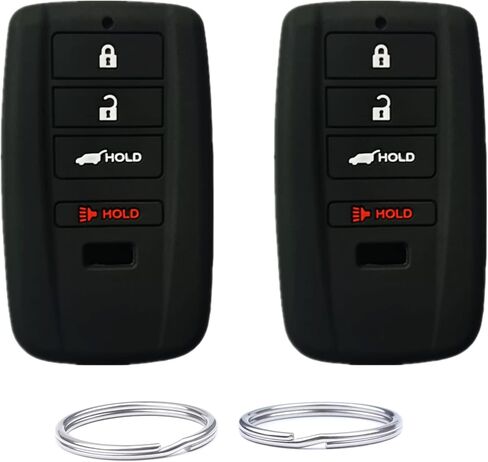 Silicone Smart Remote Key fob Cover case Compatible with 2015-2021 Acura ILX MDX RDX RLX TLX.Part Number：KR5V1X（4 Buttons） (Black+Rose red) in Saudi Arabia