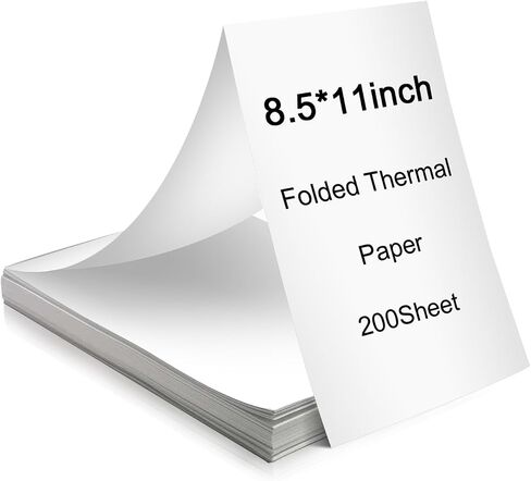 Thermal Printer Paper 8.5 x 11 Inch(200 Sheets), Compatible with A80/A81 Thermal Portable Printer, Automatic Folded Printing Paper feed in Saudi Arabia