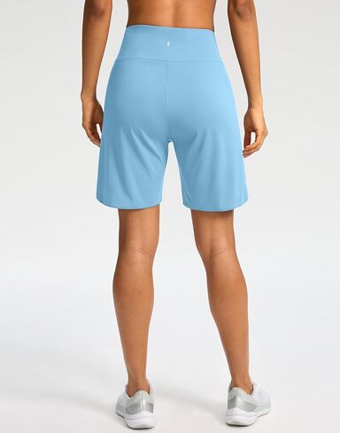 Soothfeel Women's 7" Athletic Running Long Shorts with Pockets High Waisted Bermuda Shorts for Women Workout Walking Casual in Kuwait