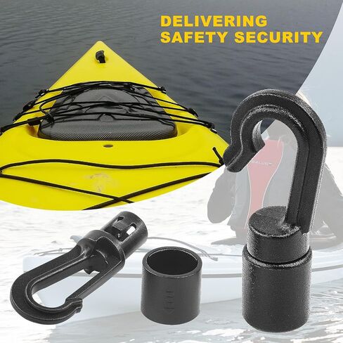 40 Pcs Bungee Shock Cord Hook Set 3 Type Black Plastic Bungee Cord Hooks, S Open Cord Hooks, Bendy and Straight Hook Bungee Terminal Ends for 1/4 inch (6MM) Bungee Kayaks in Saudi Arabia