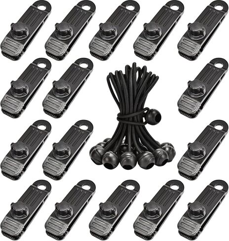 36 قطعة من مشابك القنب شديدة التحمل وأسلاك مطاطية كروية - مشابك قماش القنب ذات قبضة قفل للخيمة وغطاء حمام السباحة وتثبيت المظلة in Kuwait