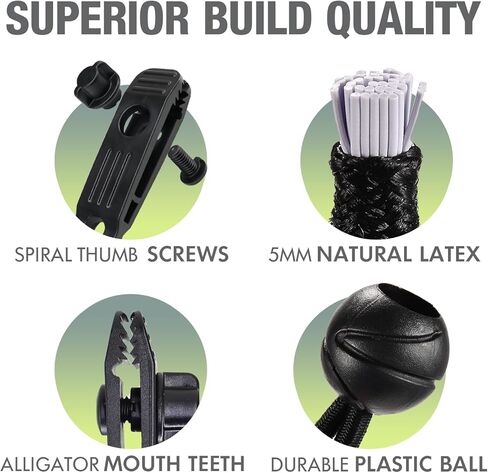 36 قطعة من مشابك القنب شديدة التحمل وأسلاك مطاطية كروية - مشابك قماش القنب ذات قبضة قفل للخيمة وغطاء حمام السباحة وتثبيت المظلة in Kuwait