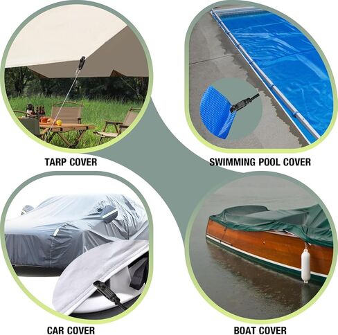 36 قطعة من مشابك القنب شديدة التحمل وأسلاك مطاطية كروية - مشابك قماش القنب ذات قبضة قفل للخيمة وغطاء حمام السباحة وتثبيت المظلة in Kuwait