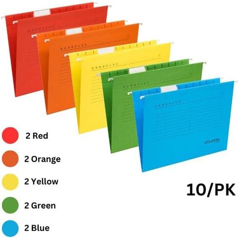 Djois by Jalema® A4 Size Vertical Suspension Files with Tabs and Inserts, Assorted Colors, 10/PK (2652742990) in Saudi Arabia