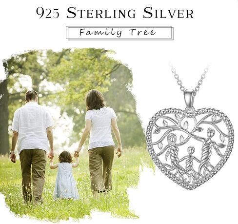 Tree of Life Necklace for Mum 925 Sterling Silver Mother Daughter Heart Pendant Tree Necklaces Mothers Day Gifts Gifts for Women Girls Wife Birthday in Saudi Arabia