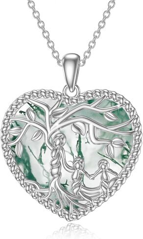 Tree of Life Necklace for Mum 925 Sterling Silver Mother Daughter Heart Pendant Tree Necklaces Mothers Day Gifts Gifts for Women Girls Wife Birthday in Saudi Arabia