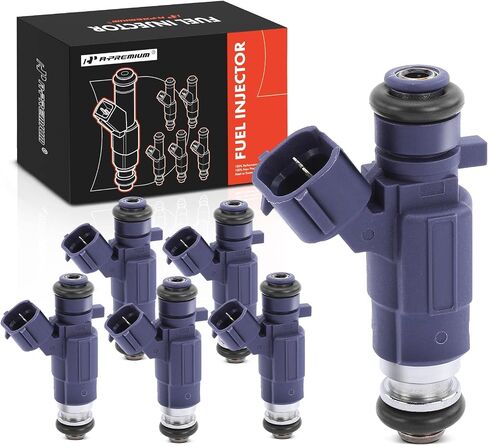 A-Premium Fuel Injectors Compatible with Nissan Pathfinder 2001-2004, Maxima 2000-2001, 350Z 2003-2004, FX35/G35 2003-2004, I30 2000-2001, QX4 2001-2003, 3.0L 3.5L, 6-PC Set in Saudi Arabia