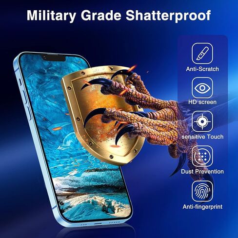 عبوتان من واقي الشاشة المتوافق مع هاتف iPhone 15 Pro Max [شاشة 6.7 بوصة] مع عبوتين من واقي عدسة الكاميرا الزجاجي المقوى المضاد للخدش، خالٍ من الفقاعات [4 عبوات] in Saudi Arabia