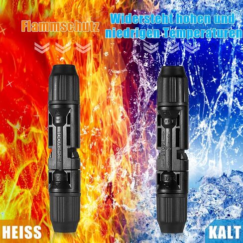 موصلات كابلات الألواح الشمسية ذكر / أنثى IP67 30A 1000V DC (5 أزواج) in Kuwait