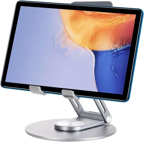 حامل حامل الكمبيوتر اللوحي DOOGEE R10، حامل كمبيوتر لوحي دوار للأعمال قابل للطي، حامل أقراص قابل للتعديل بزاوية 360 درجة متعدد الزوايا، لمكتب الاستقبال والمكتب والمطبخ in Saudi Arabia