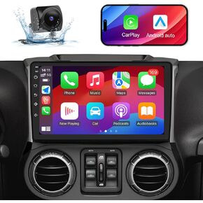 2024 Android 13 Car Radio Stereo for Jeep Wrangler JK Compass Grand Cherokee Dodge Ram Built-in Carplay Android Auto,3GB+32GB 10.1inch IPS Touch Screen Car Stereo with AHD Backup Camera