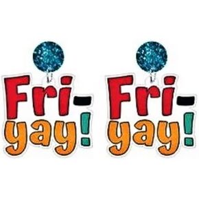 أقراط متدلية لطيفة مضحكة من Fri Yay أقراط متدلية ملونة من الأكريليك فلامنغو للنساء والفتيات العودة إلى المدرسة تقدير المعلم هدايا مجوهرات in Kuwait