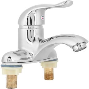 Single Hole Bathroom Faucet, G1/2 Zinc Alloy Hot and Cold Water Mixing Sink Faucet, Single-Handle Bathroom Faucet