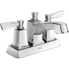 Moen Conway Spot Resist Brushed Nickel Two-Handle Centerset Bathroom Faucet with Drain Assembly, WS84922SRN