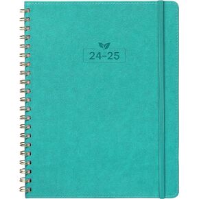 Appointment Book 2024-2025 - Planner 2024-2025 Daily Weekly and Monthly, 17-Month Hourly Planner 2024-2025, 8.27" x 11.69", Aug. 2024 - Dec. 2025, 60-Minute Increments, Leather Cover - Green