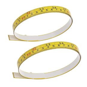 2 Pack Steel Self-Adhesive Measuring Tape, Imperial and Metric Scale Ruler Sticker, 44-Inch Left to Right Reading Tape Measure Sticker for Workbench, Woodworking, Saw, Drafting Table, Yellow
