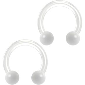 2 قطعة 14 جرام مرنة Bioflex دائرية الحديد حدوة الحصان الحاجز الدائري Bioplast ثقب الكرة الأبيض 8 مللي متر in Kuwait