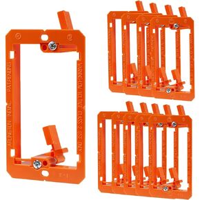 1 Gang Low Voltage Mounting Bracket 10-Pack for Passing Though Telephone Wires, Network Cables, HDMI, Coaxial, Speaker Cables, TVCable, Pack of 10, Black, 20 Screws and Cutting Template Included 33