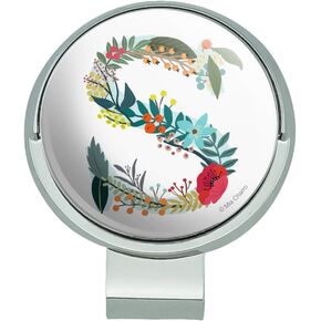 GRAPHICS & MORE Letter S Floral Monogram Initial Golf Hat Clip with Magnetic Ball Marker