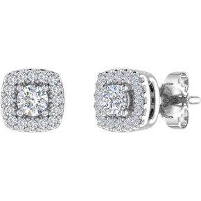 1/4 Carat Diamond Cluster Stud Earrings in 10K Gold