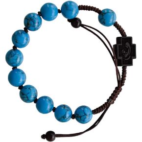 10mm Adjustable Turquoise and Jujube Wood Rosary Bracelet