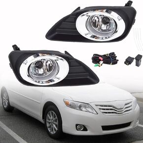 2Pcs Fog Lights Assembly with Bulbs, Switch Wiring Kit Driver and Passenger Side Replacement for 2010-2011 Camry 5203006050, 5204006050