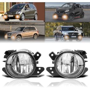 Fog Lights compatible with Mercedes Benz MB C200 C230 C300 C350 CL550 CL600 CLS500 CLS550 E200 E300 E350 E500 E550 E63 AMG GL320 GL500 GL550 GLK250 CLK350 ML320 ML550 S550 S600 (Clear)
